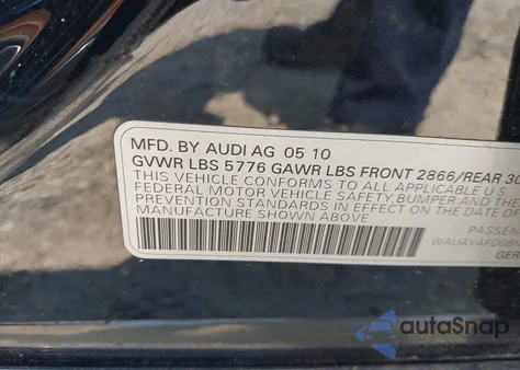 2011 Audi A8 4.2 z USA, uszkodzony, nr VIN WAUAVAFD0BN000699